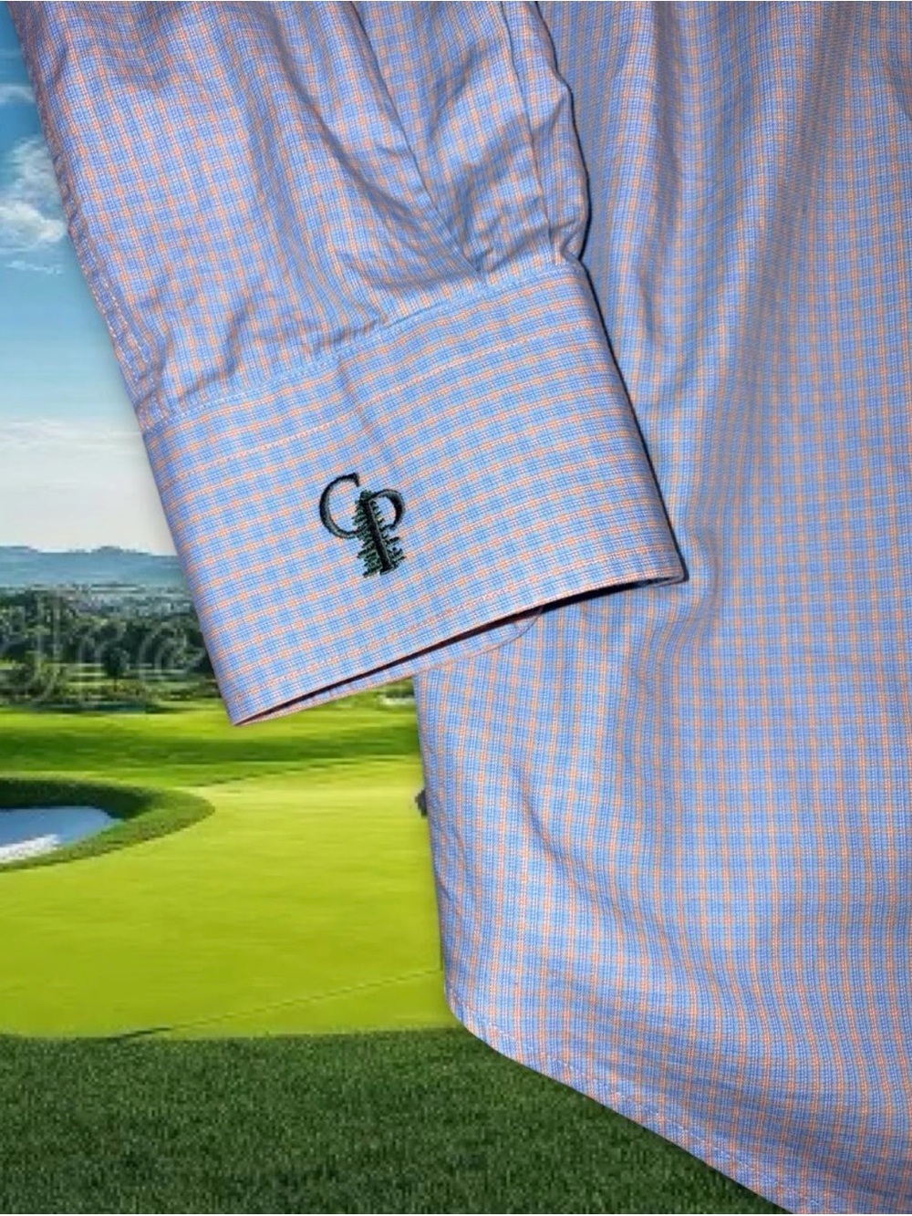 Peter Millar Calusa Pines Golf Club Men’s M Long Sleeve Check Sport Shirt